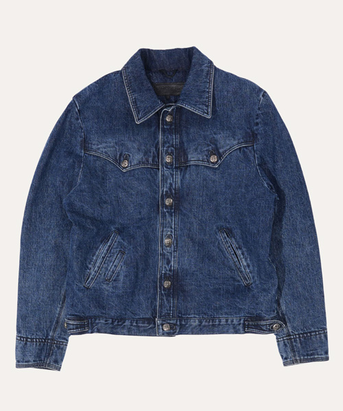 플로랄 크로스 패치 데님 자켓