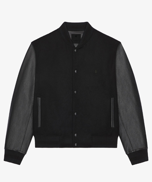 4G 디테일 가죽 바시티 자켓