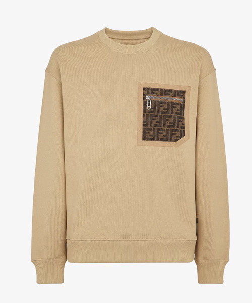 시그니처 패턴 포켓 지퍼 코튼 스웨트셔츠