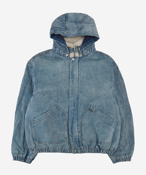 포우 셔링 라인드 봄버 데님 자켓