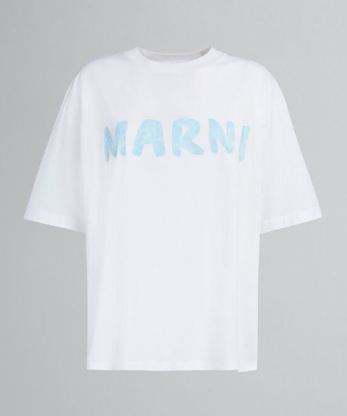 로고 프린트 코튼 티셔츠