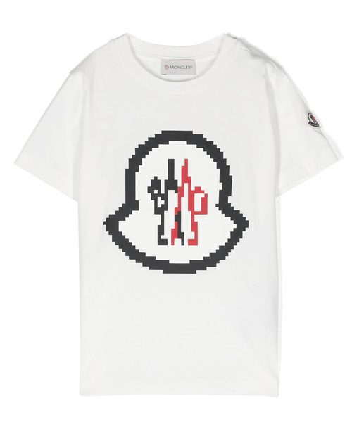 픽셀 로고 프린트 코튼 티셔츠