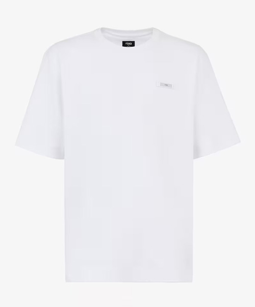 화이트 저지 코튼 티셔츠