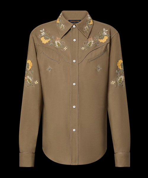 엠브로이더드 롱 슬리브 울 셔츠