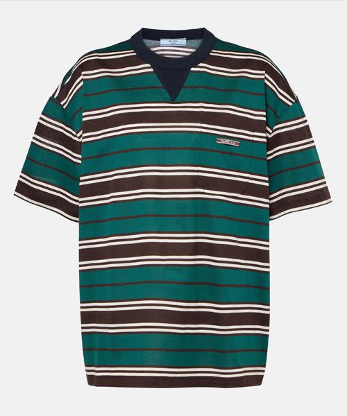 스트라이프 코튼 저지 티셔츠