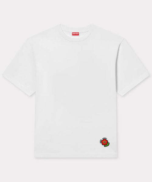 로고 패치 화이트 티셔츠