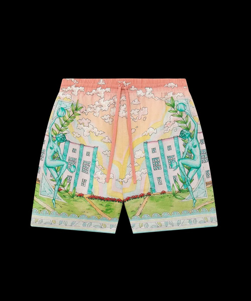 그래픽 프린트 리넨 쇼츠