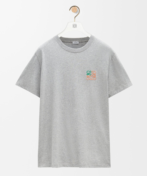 로고 자수 코튼 티셔츠