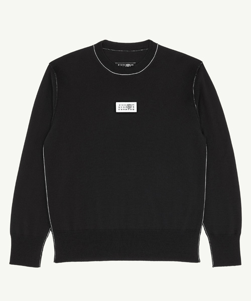 시그니처 넘버 패치 울 스웨터