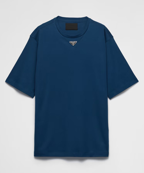 삼각로고 패치 코튼 티셔츠