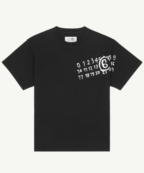 넘버 프린트 코튼 티셔츠