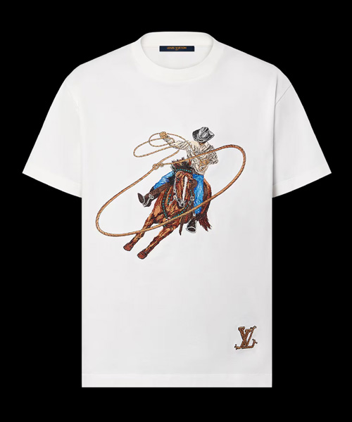 그래픽 엠브로이더드 코튼 티셔츠