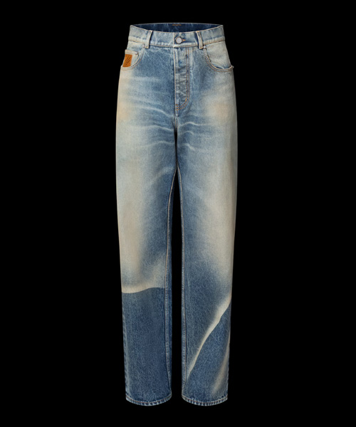 선페이디드 이펙트 데님 스케이트 팬츠