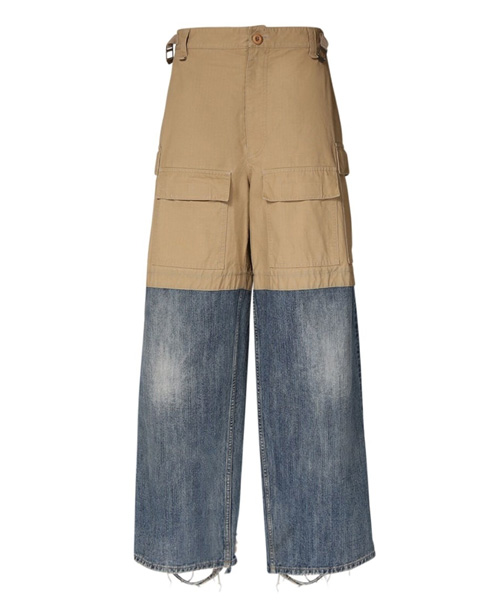 포켓 패치 카고 데님 팬츠