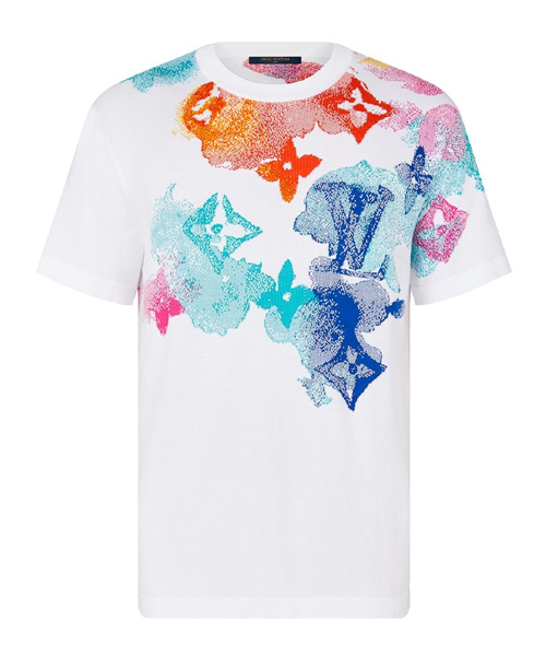 모노그램 숏 슬리브 코튼 티셔츠