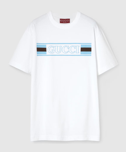 로고 프린트 코튼 저지 티셔츠