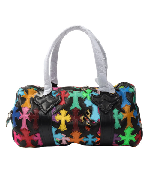 멀티컬러 크로스 패치 세메터리 미니 더플백