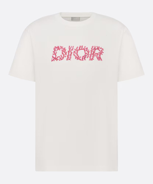 이태릭 코랄 코튼 저지 티셔츠