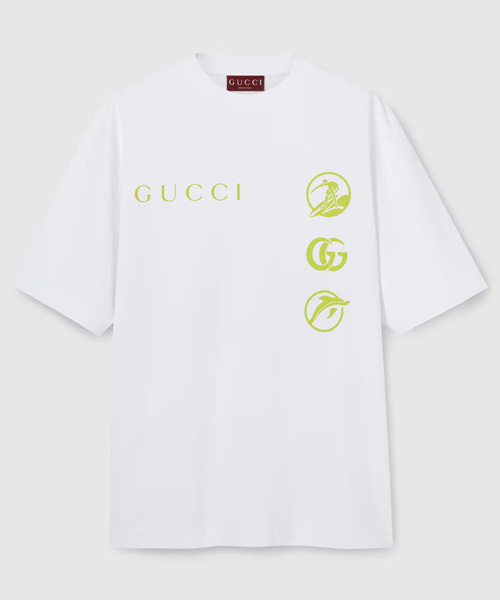 스케이트 프린트 코튼 저지 티셔츠