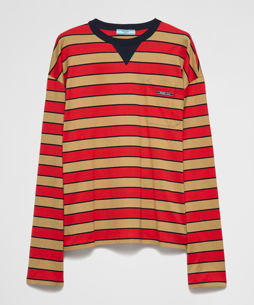 스트라이프 라일 롱 슬리브 코튼 티셔츠