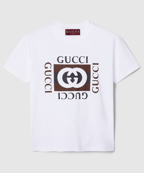 멀티 로고 프린트 코튼 저지 티셔츠