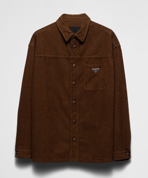 코듀로이 삼각 로고 패치 셔츠