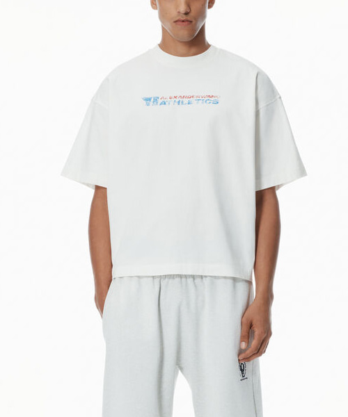 로고 프린트 코튼 티셔츠