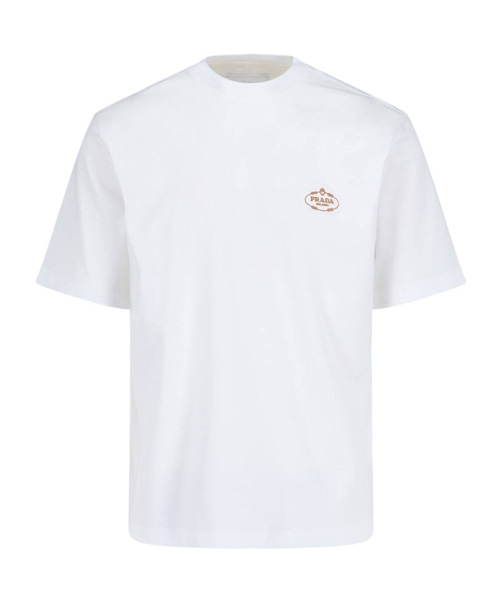 로고 패치 코튼 티셔츠