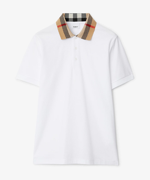 체크 패턴 코튼 폴로셔츠