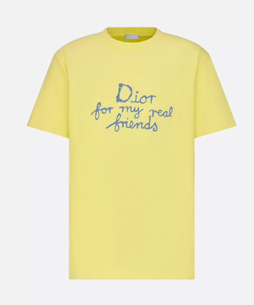 DIOR AND HYLTON NEL 옐로우 코튼 저지 티셔츠