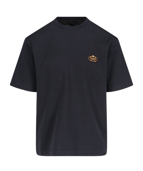 로고 패치 코튼 티셔츠