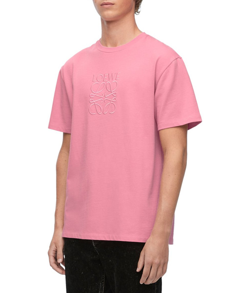 로고 자수 코튼 티셔츠