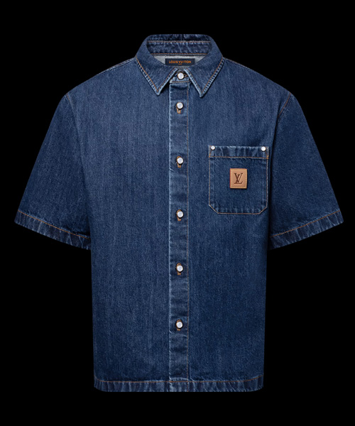 시그니처 숏 슬리브 데님 셔츠