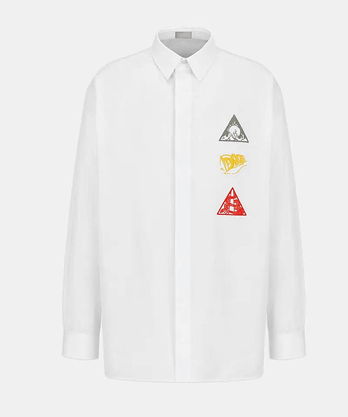 그래픽 프린트 코튼 셔츠