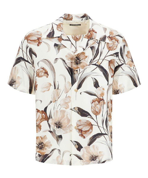 플라워 프린트 하와이안 실크 셋업