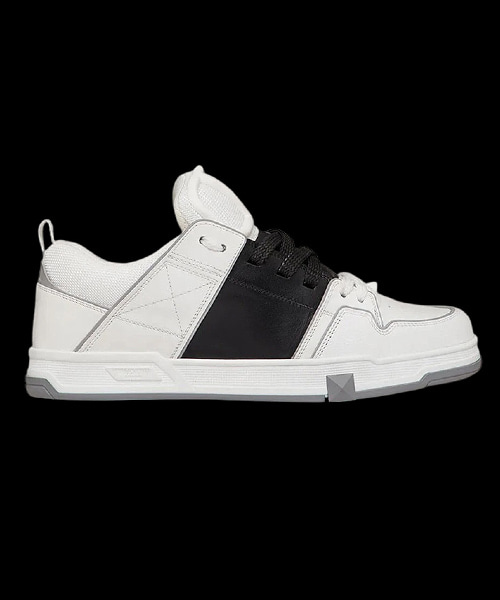 오픈 스케이트 카프스킨 패브릭 스니커즈