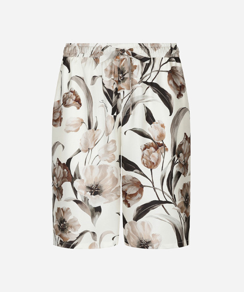 플라워 프린트 트윌 실크 셋업