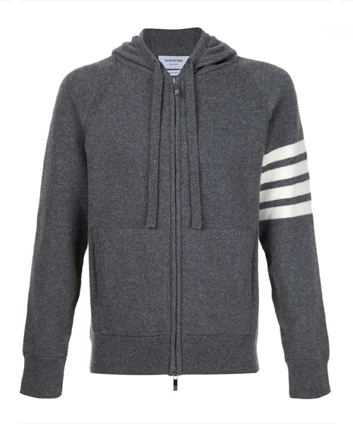 캐시미어 4-바 후드 집업