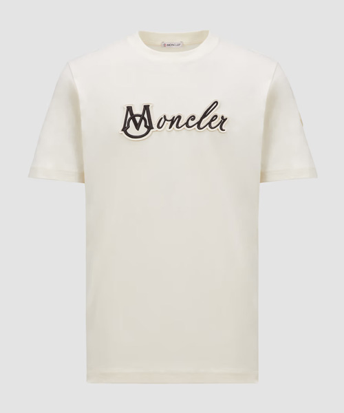 자수 바시티 로고 코튼 티셔츠