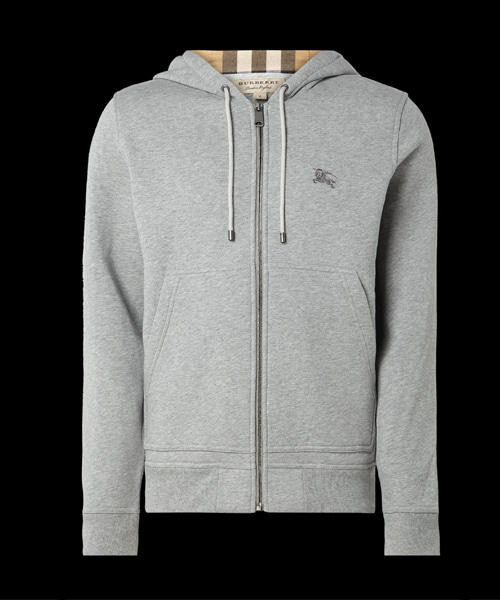 시그니처 자수 체크 후드 집업