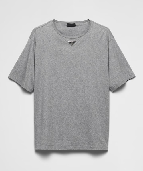 트라이앵글 패치 코튼 티셔츠