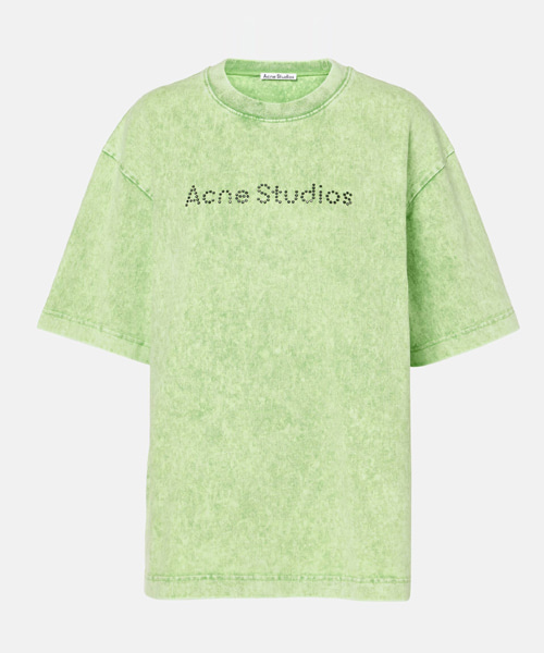 큐빅 로고 저지 코튼 티셔츠