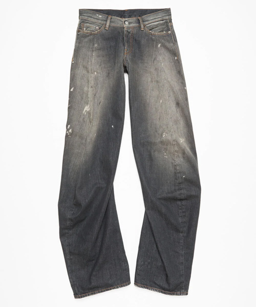 다크 워싱 리지드 데님 팬츠