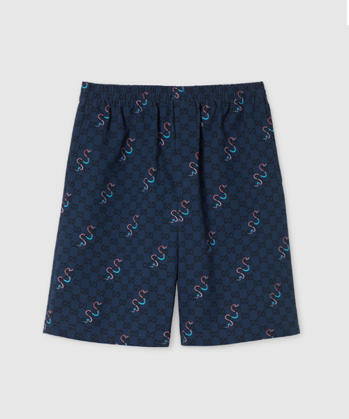 스네이크 프린트 립스탑 코튼 쇼츠