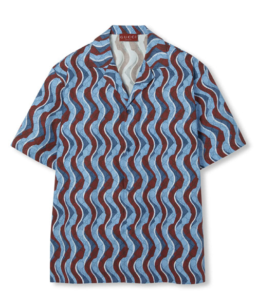 그래픽 프린트 코튼 셔츠