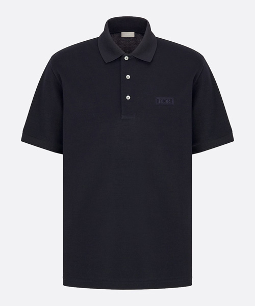 디올 아이콘 코튼 & 실크 피케 폴로 셔츠