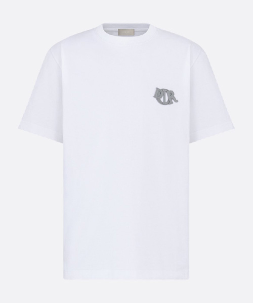 디올 참 코튼 저지 티셔츠
