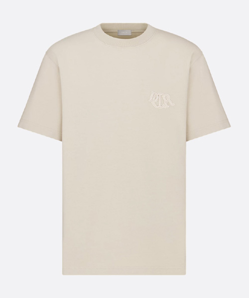 디올 참 코튼 저지 티셔츠