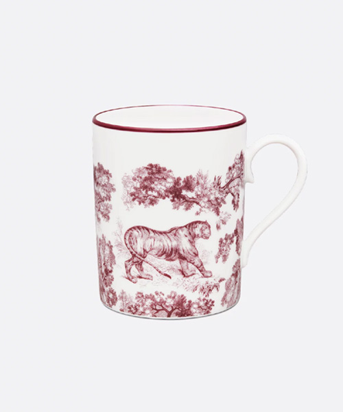 BURGUNDY TOILE JOUY TIGER 머그컵