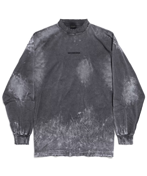 발렌시아가 백 롱 슬리브 코튼 티셔츠